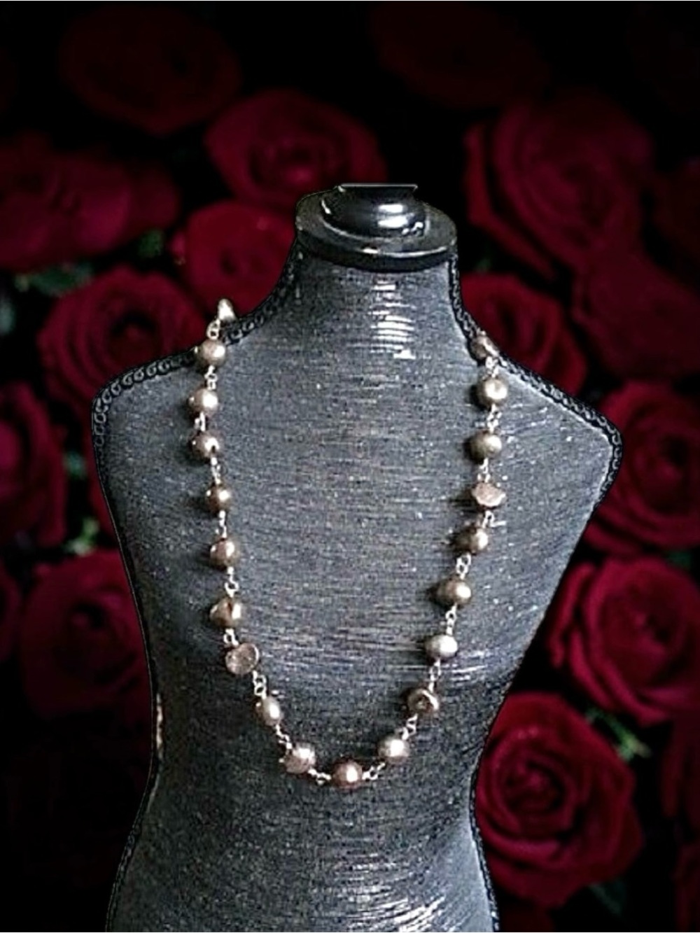 Silpada Retired Elegant Silver Gray Pearl Beaded Necklace - 18”